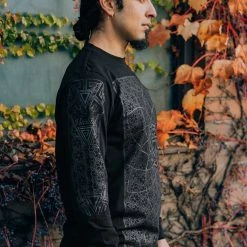 Men Rythmatix - VITALITY LONG SLEEVE (BLACK ON BLACK) T-SHIRT