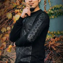 Men Rythmatix - VITALITY LONG SLEEVE (BLACK ON BLACK) T-SHIRT