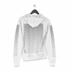 First Earth - Asanoha (White & Silver) Zip -Up Hoodie