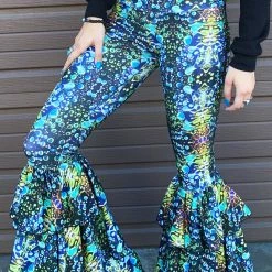 Warrior Within Green Liquid Light Pirate Pants Women