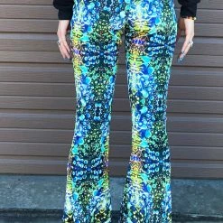 Warrior Within Green Liquid Bell Bottoms Women