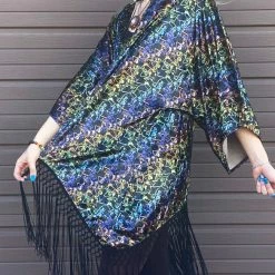 Warrior Within Grateful Dead VELVET Kimono - Dancing Skeletons - Jammin Warrior Collective