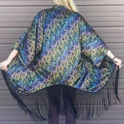 Warrior Within Grateful Dead VELVET Kimono - Dancing Skeletons - Jammin Warrior Collective