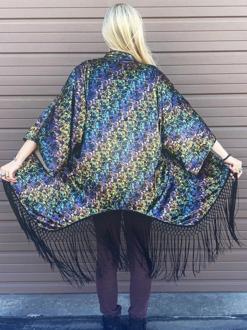 Warrior Within Grateful Dead VELVET Kimono - Dancing Skeletons - Jammin Warrior Collective 3 Warrior Within Grateful Dead VELVET Kimono - Dancing Skeletons - Jammin Warrior Collective