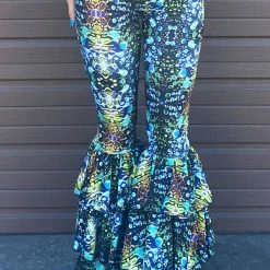 Warrior Within Green Liquid Light Pirate Pants Women