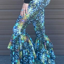 Warrior Within Green Liquid Light Pirate Pants Women