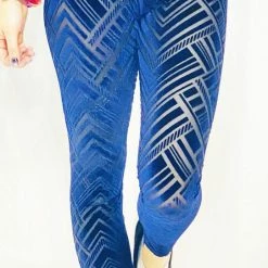Warrior Within - Ocean Chevron Burnout Velvet Leggings Women