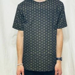 The Headspace Men Black And Silver Flower Of Life T-SHIRT