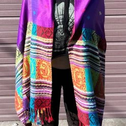 The Headspace Pashmina / Scarf / Shawl Pashmina - Rainbow Stripes - Purple
