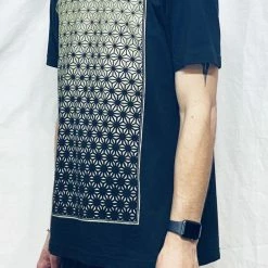 Men First Earth - Asanoha (Black & Gold) T-SHIRT