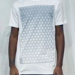 First Earth - Asanoha (White & Silver) T-SHIRT Men