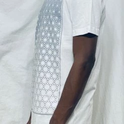 First Earth - Asanoha (White & Silver) T-SHIRT Men