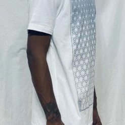 First Earth - Asanoha (White & Silver) T-SHIRT Men