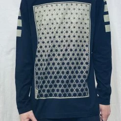 First Earth - Asanoha (Black & Gold) Long Sleeve T-SHIRT Men