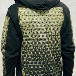 First Earth - Asanoha Hoodie - Black & Gold