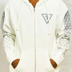 First Earth - Asanoha Hoodie - White