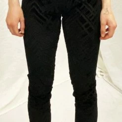 Women Warrior Within - Midnight Chevron Burnout Velvet Leggings