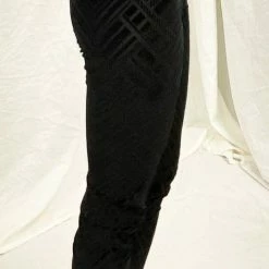 Women Warrior Within - Midnight Chevron Burnout Velvet Leggings