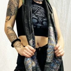 The Headspace Pashmina - Rainbow - Black