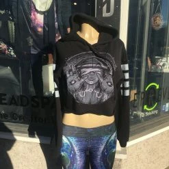 First Earth - Seer Crop Hoodie Black