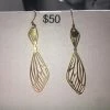 The Headspace Rael Cohen Jewelry - CICADA WING EARRINGS 24K GOLD PLATED DIM: 5cm X 1.25cm