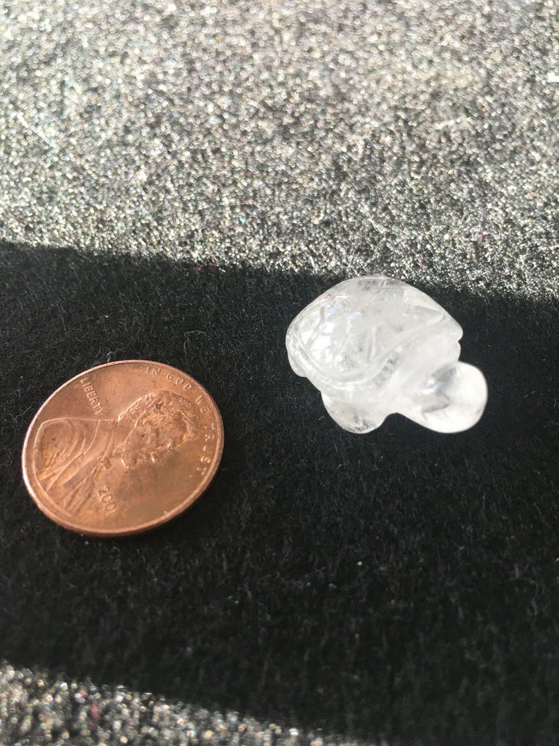 Crystal Miniature Stone Gem Turtle - Quartz 3 Crystal Miniature Stone Gem Turtle - Quartz