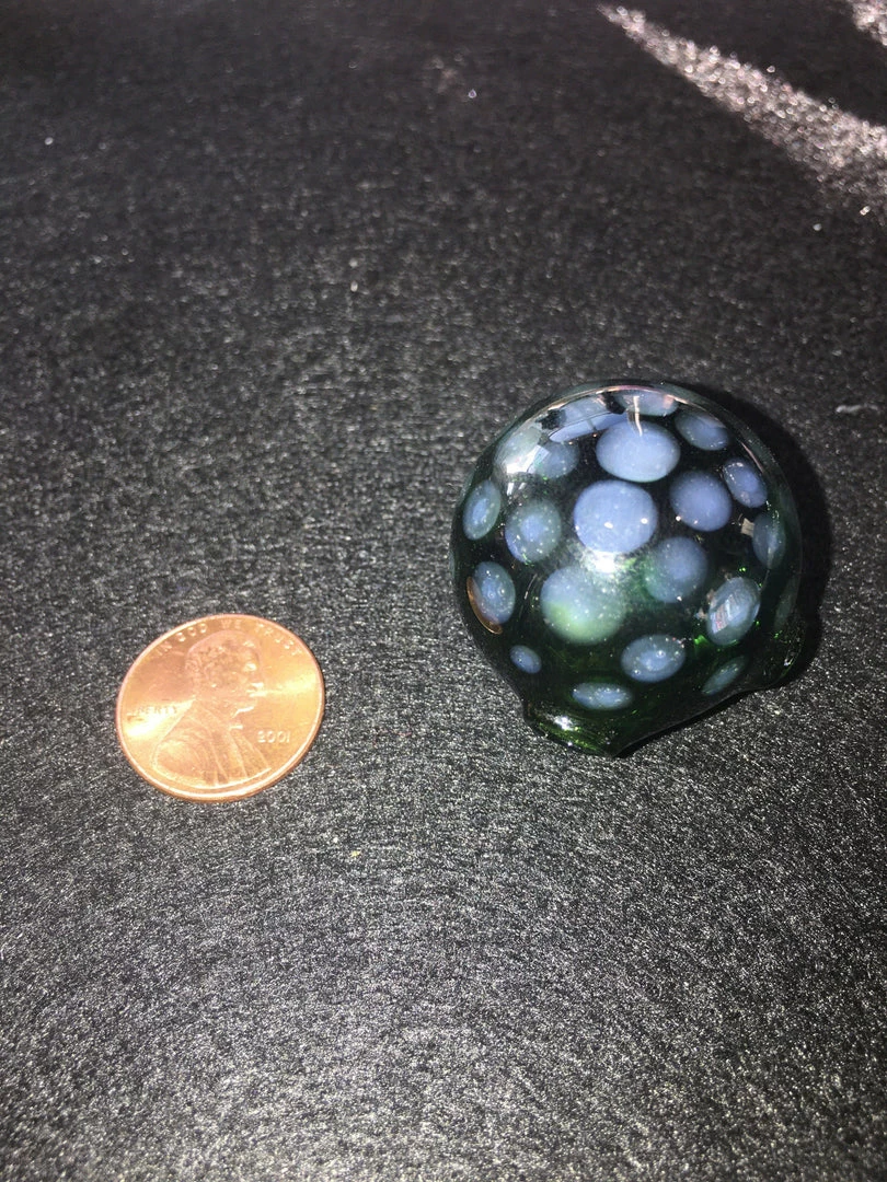 The Headspace Brainfreezeboro - Drippy OZ Hand Blown Custom Glass Necklace Mini Orb Pendant - Green/Blue Jewelry 3 The Headspace Brainfreezeboro - Drippy OZ Hand Blown Custom Glass Necklace Mini Orb Pendant - Green/Blue Jewelry