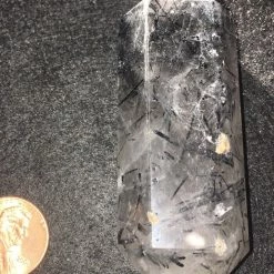 Tourmaline Included Quartz Crystal Point - Medium #A