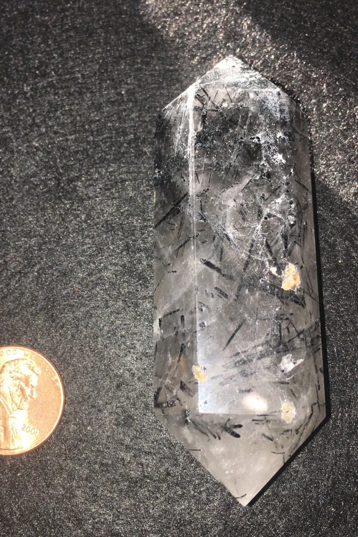 Tourmaline Included Quartz Crystal Point - Medium #A 3 Tourmaline Included Quartz Crystal Point - Medium #A