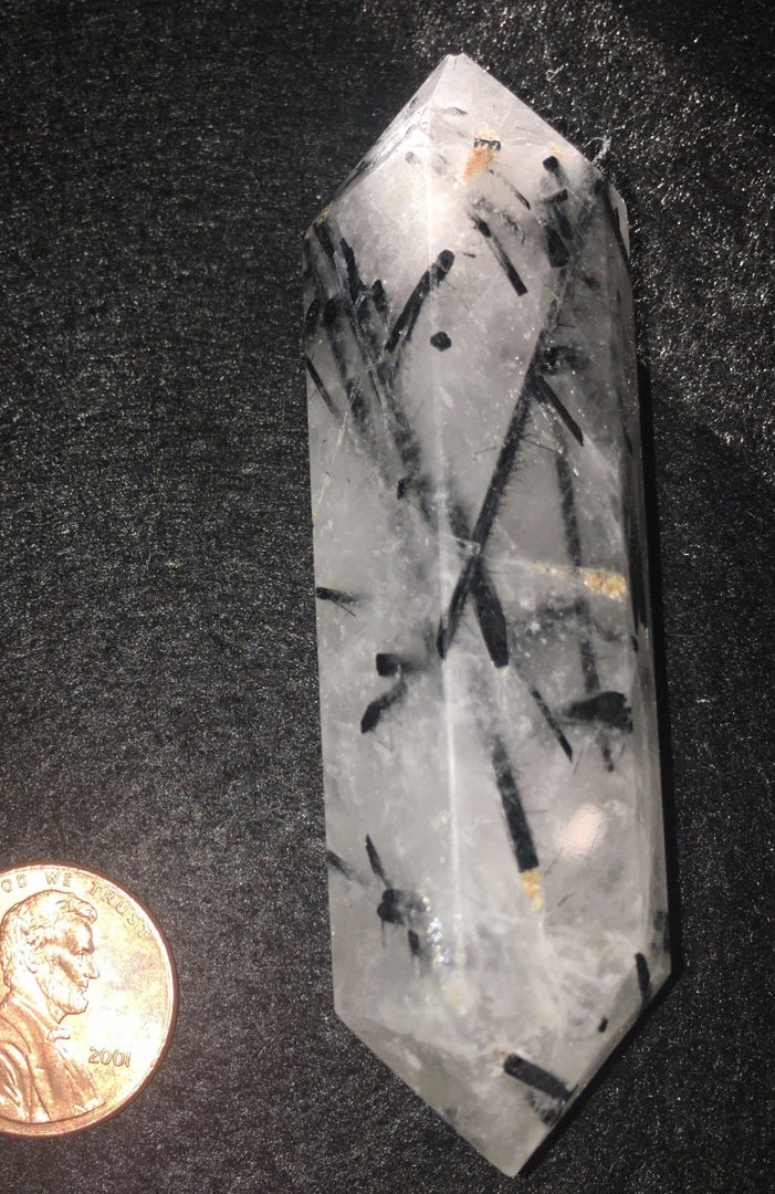 Crystal / Gemstone Clearance Tourmaline Included Quartz Crystal Point - Medium #H 3 Crystal / Gemstone Clearance Tourmaline Included Quartz Crystal Point - Medium #H
