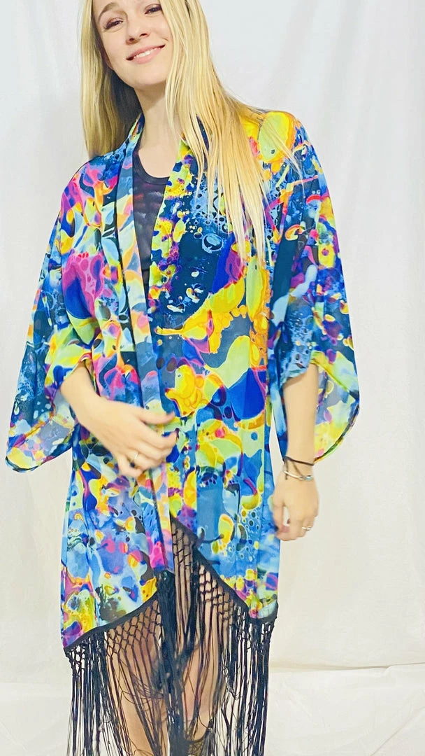 Warrior Within - Sea Visions Liquid Light Kimono Women 4 Warrior Within - Sea Visions Liquid Light Kimono Women