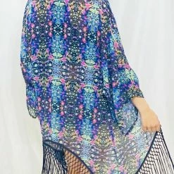 Warrior Within - Cyan Liquid Light Kimono Women