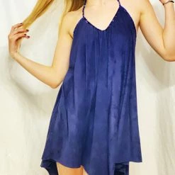 Women Warrior Within - Blue Suede Poncho Dress