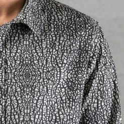 Men Seed Of Life - "Melon" LS Button Up - Grey