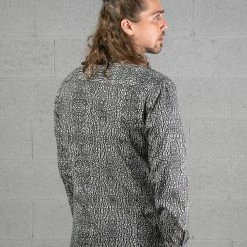 Men Seed Of Life - "Melon" LS Button Up - Grey 13 Men Seed Of Life -