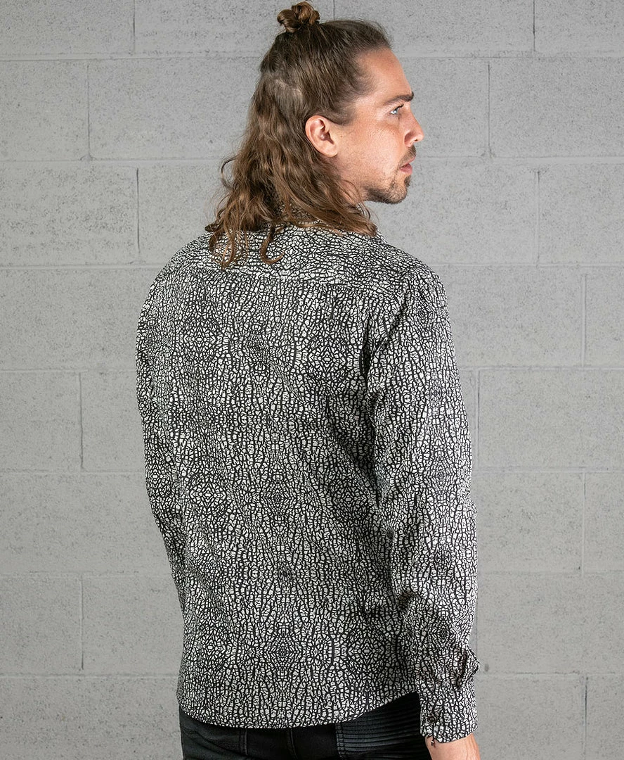 Men Seed Of Life - "Melon" LS Button Up - Grey 6 Men Seed Of Life - "Melon" LS Button Up - Grey