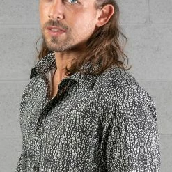 Men Seed Of Life - "Melon" LS Button Up - Grey 15 Men Seed Of Life -