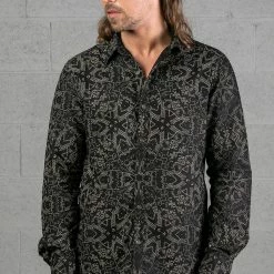 Seed Of Life - "Mexi" LS Button Up - Black Men