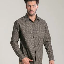 Seed Of Life - "Seeds" LS Button Up - Black Men