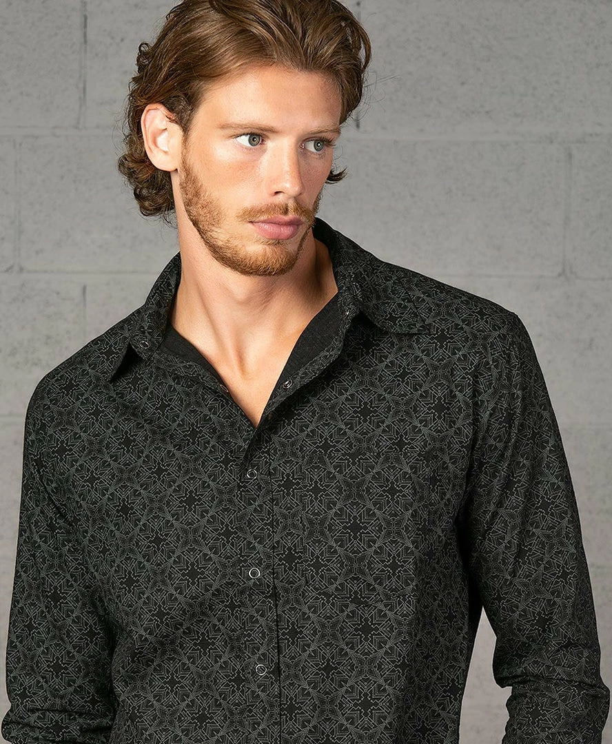 Seed Of Life - "Squarcle" LS Button Up - Black Men 4 Seed Of Life - "Squarcle" LS Button Up - Black Men