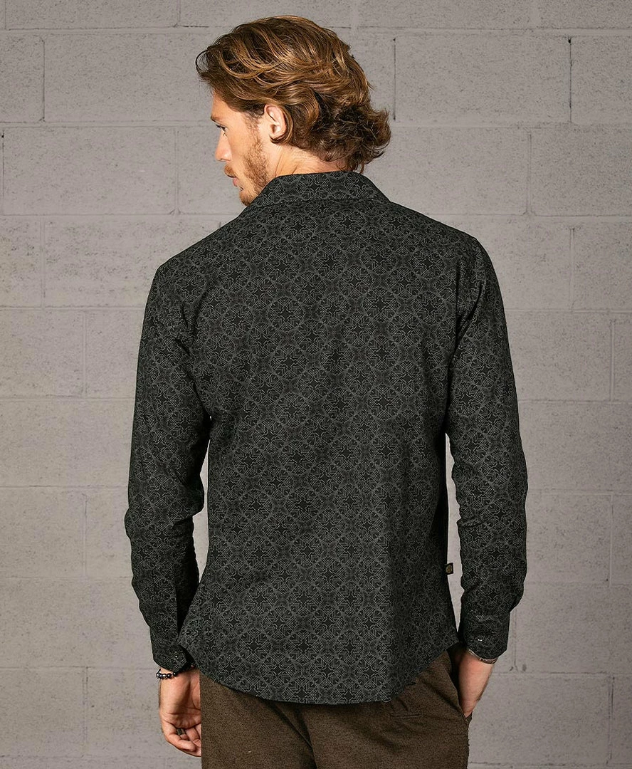 Seed Of Life - "Squarcle" LS Button Up - Black Men 7 Seed Of Life - "Squarcle" LS Button Up - Black Men