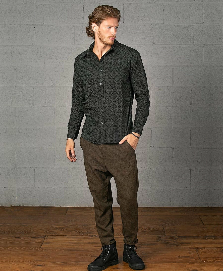 Seed Of Life - "Squarcle" LS Button Up - Black Men 8 Seed Of Life - "Squarcle" LS Button Up - Black Men