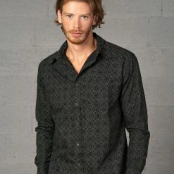 Seed Of Life - "Squarcle" LS Button Up - Black Men 17 Seed Of Life -