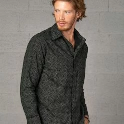 Seed Of Life - "Squarcle" LS Button Up - Black Men 18 Seed Of Life -