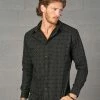 Seed Of Life - "Squarcle" LS Button Up - Black Men