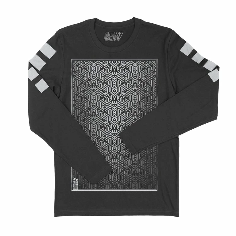 Men First Earth - Labyrinth Long Sleeve T-SHIRT Grey/Silver 3 Men First Earth - Labyrinth Long Sleeve T-SHIRT Grey/Silver