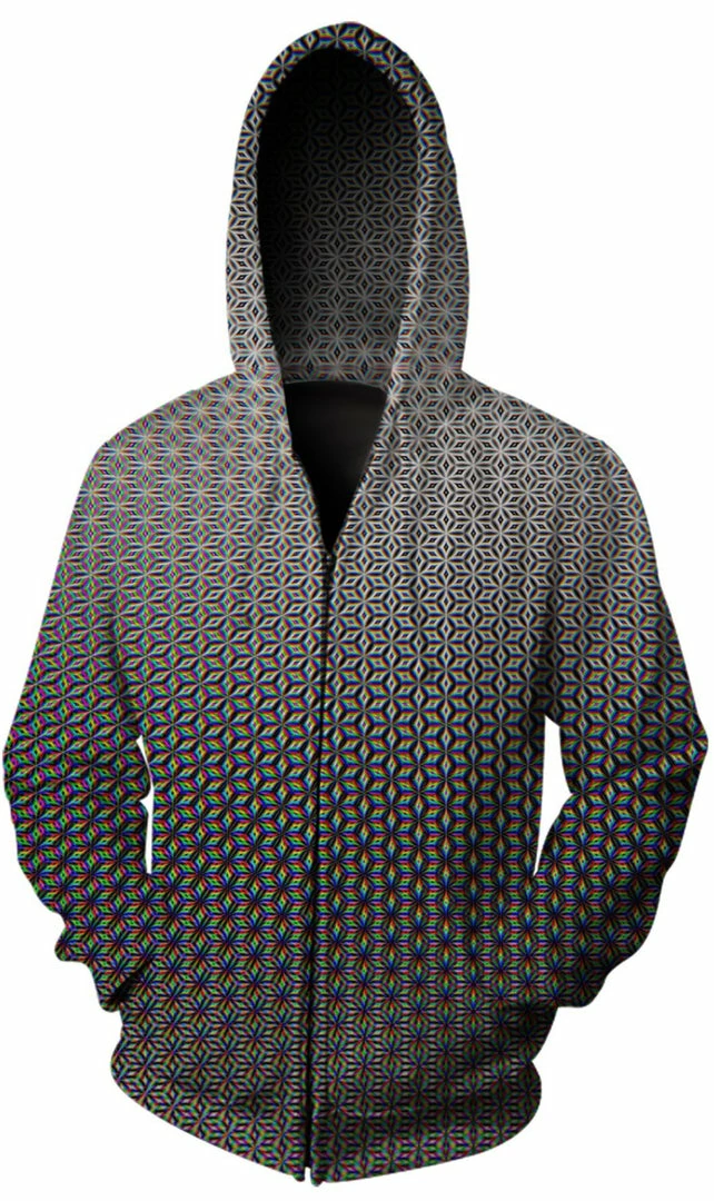 The Headspace Men PatternNerd - "Asanoha Prism" - Zip Up Hoodie - Limited Edition Of 111 3 The Headspace Men PatternNerd - "Asanoha Prism" - Zip Up Hoodie - Limited Edition Of 111