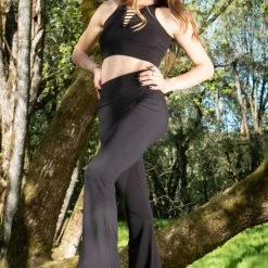 Women Warrior Within - Black Bamboo Big Bell Pants