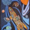Tapestries Sunshine Joy - "Spaceship" - 60' X 90' TAPESTRY 1 Tapestries Sunshine Joy - "Spaceship" - 60' X 90' TAPESTRY