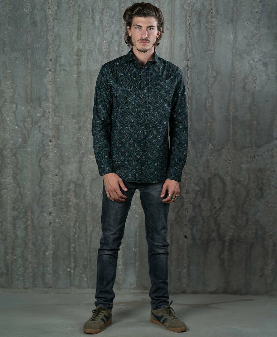 Seed Of Life - "Hexit" LS Premium Button Up Men 12 Seed Of Life - "Hexit" LS Premium Button Up Men